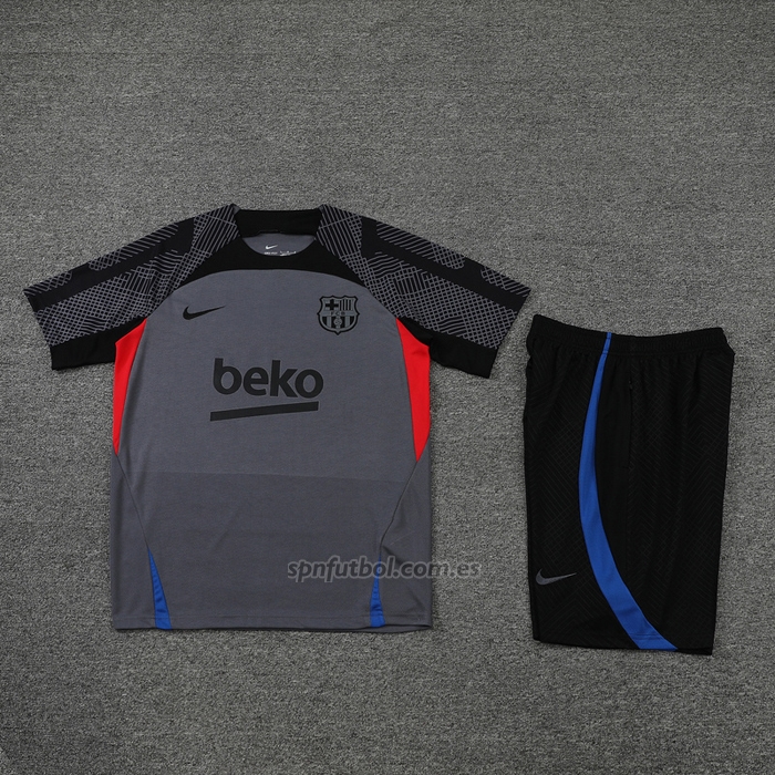 Chandal del Barcelona Manga Corta 2022-2023 Gris - Pantalon Corto